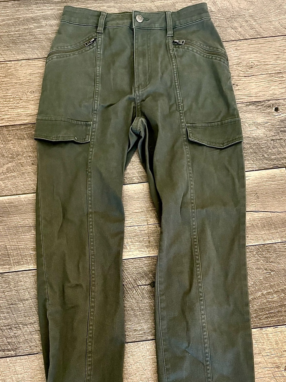 H&M Olive Green Cargo Pants with Thigh Flap Fake Pockets